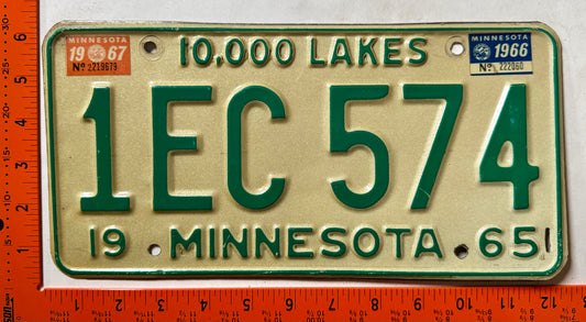 1967 Minnesota #1EC 574 Passenger License Plate