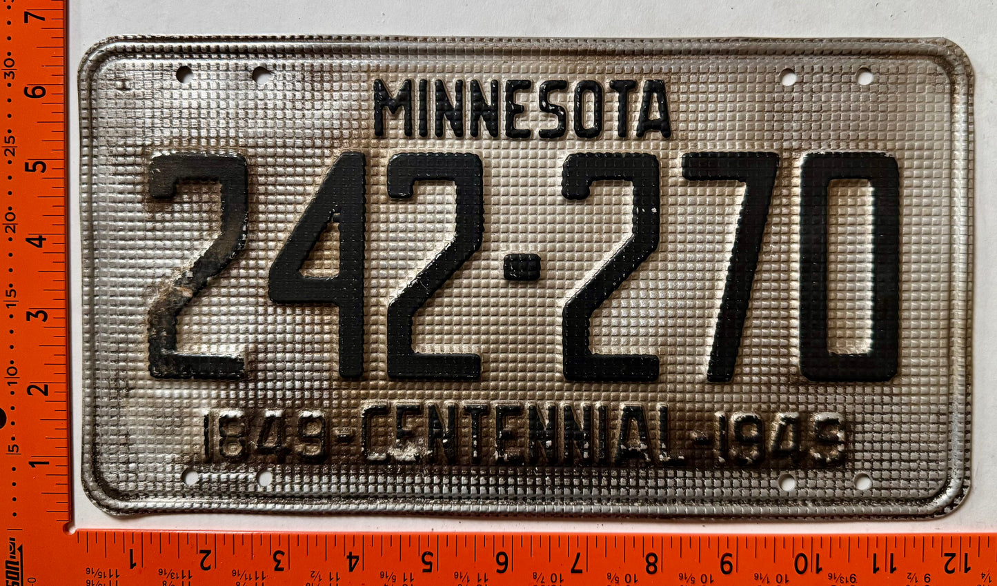 1949 Minnesota #242-270 Passenger License Plate