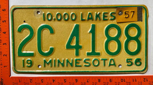 1957 Minnesota #2C 4188 Passenger License Plate