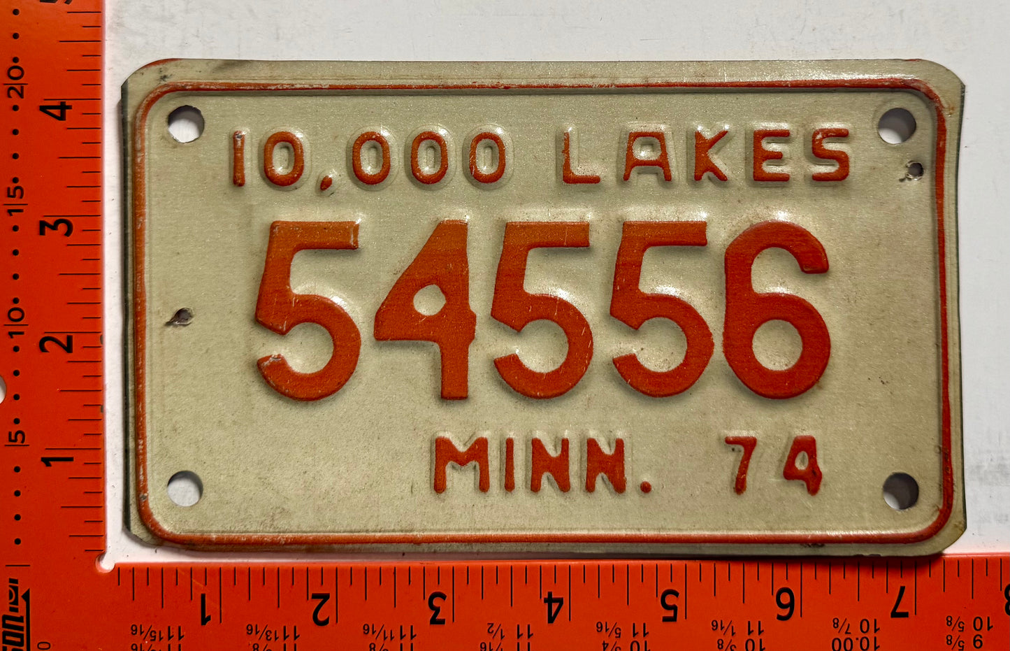 1974 Minnesota #54556 Motorcycle License Plate
