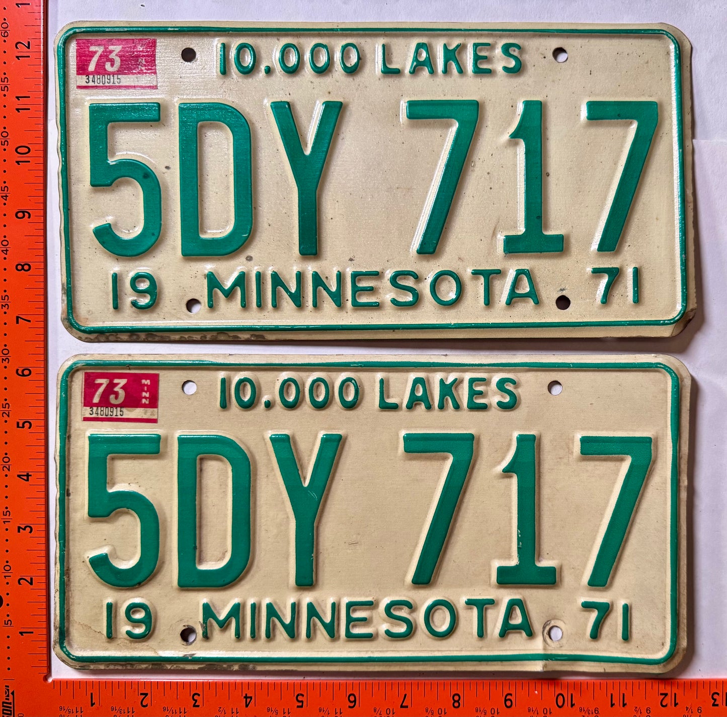 1973 Minnesota #5DY 717 Passenger License Plate Pair