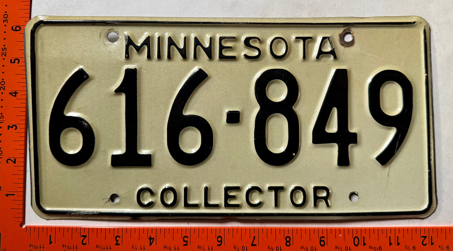 undated Minnesota #616-849 Collector License Plate