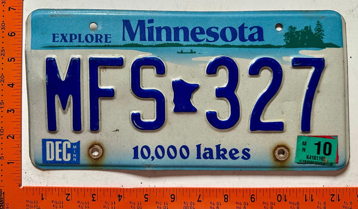 2010 Minnesota #MFS-327 Passenger License Plate
