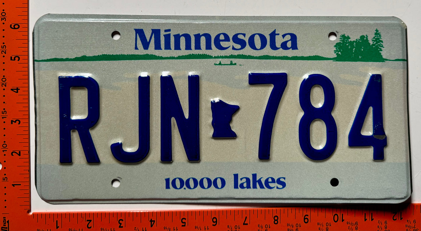 undated Minnesota #RJN 784 Passenger License Plate