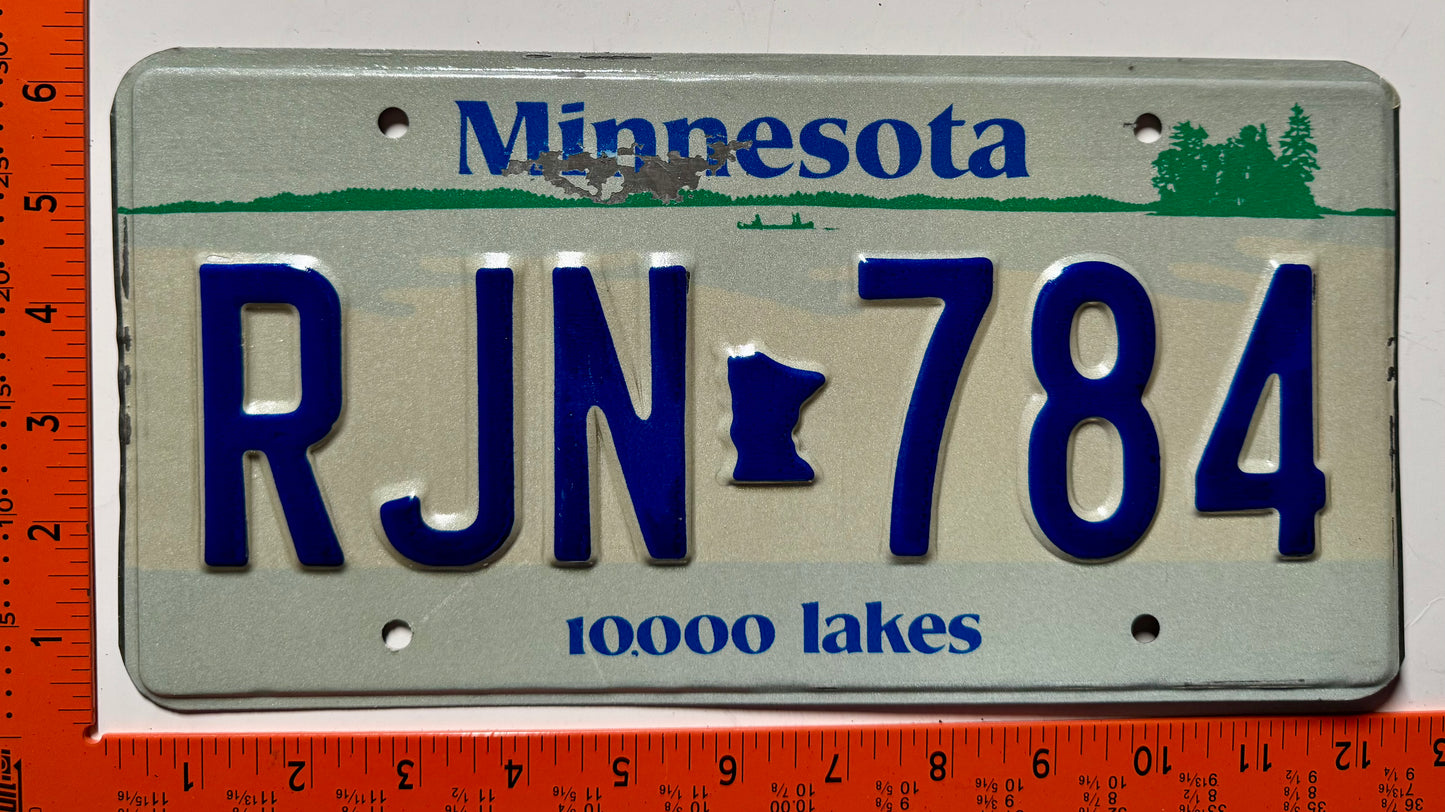 undated Minnesota #RJN 784 Passenger License Plate