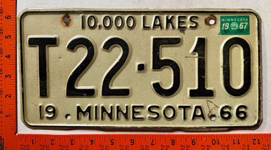 1967 Minnesota #T22-510 Farm Truck License Plate