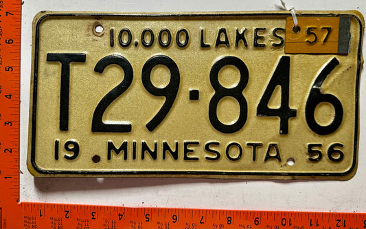 1957 Minnesota #T29-846 Farm Truck License Plate