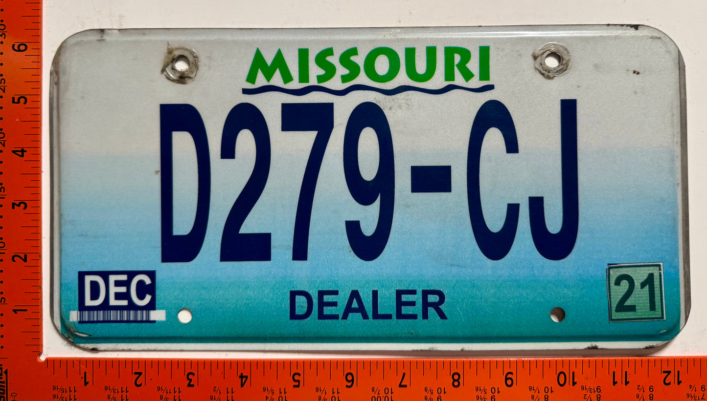 2021 Missouri #D279-CJ Dealer License Plate