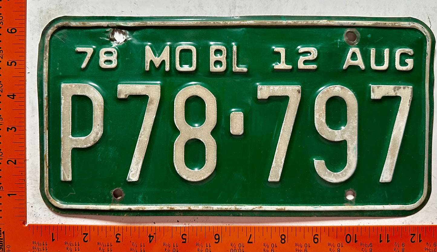 1978 Missouri #P78-797 Truck License Plate