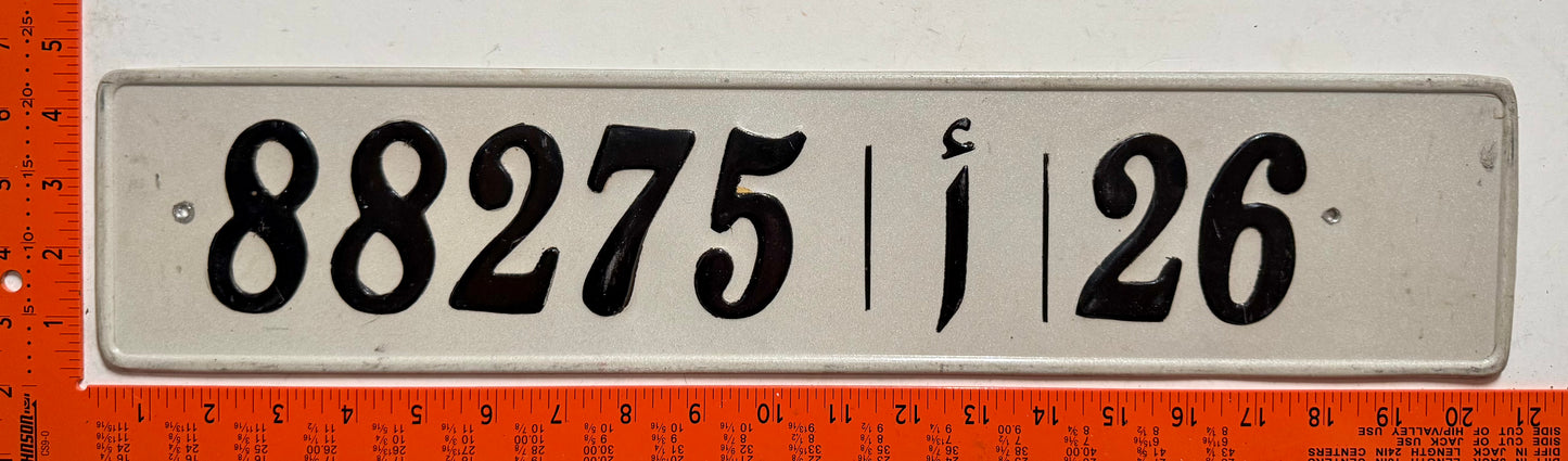 undated Morocco #88275/26 Passenger License Plate
