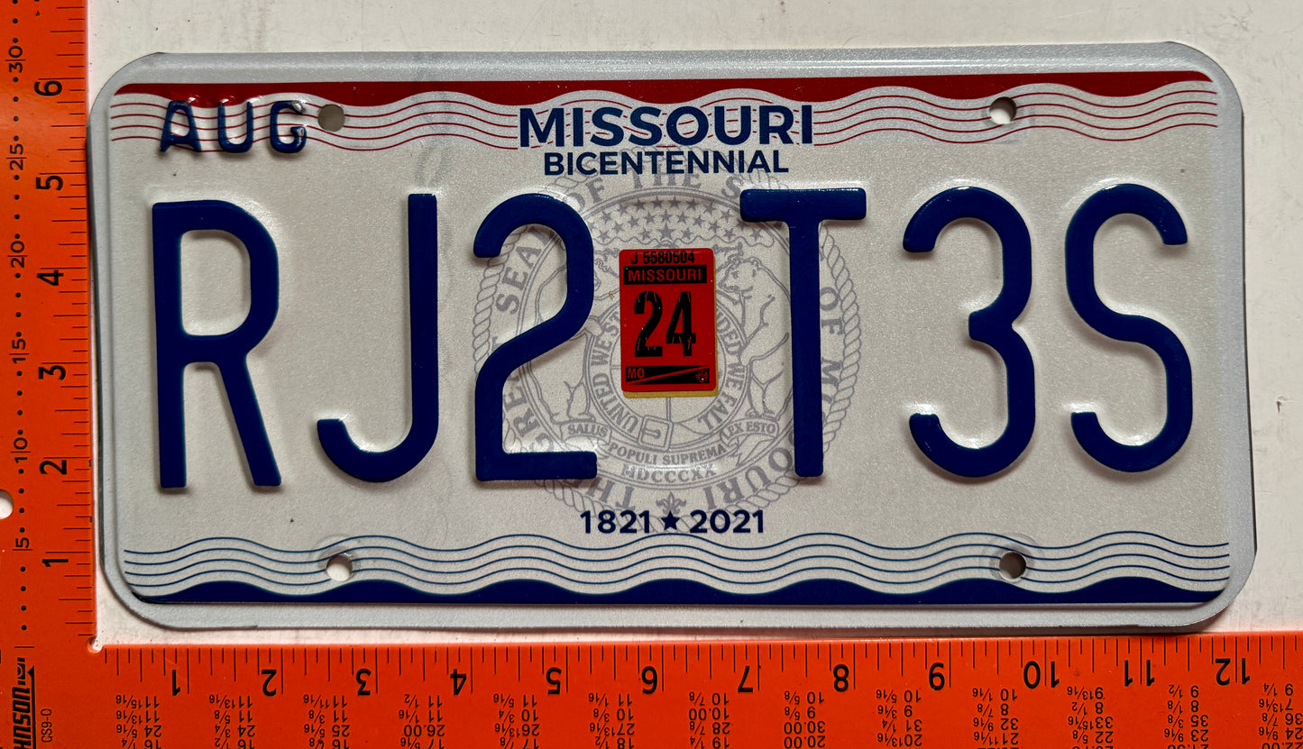 2024 Missouri #RJ2 T3S Passenger License Plate