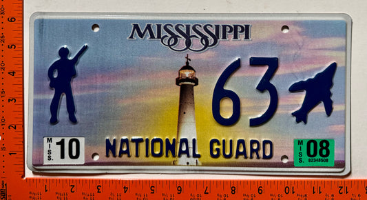 2008 Mississippi #63 National Guard License Plate