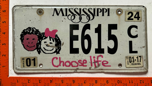 2017 Mississippi #E615 C/L Choose Life License Plate