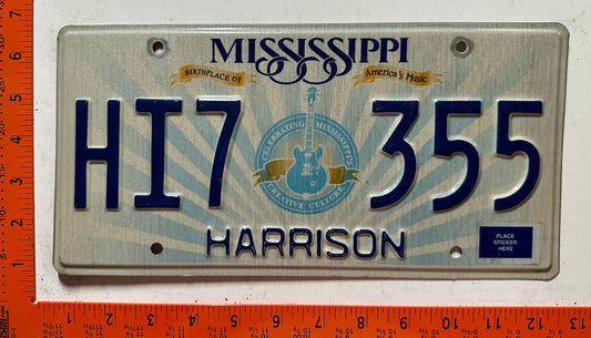 undated Mississippi #HI7 355 Private Truck License Plate