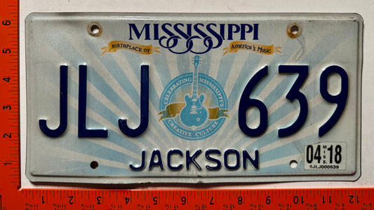 2018 Mississippi #JLJ 639 Passenger License Plate