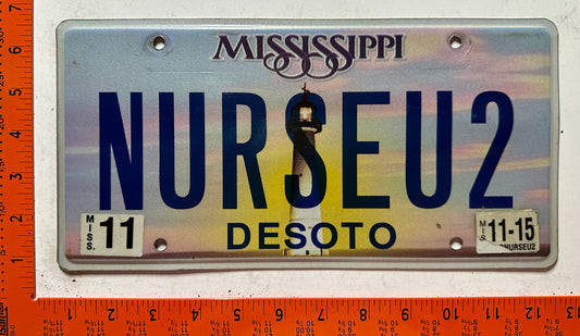 2015 Mississippi #NURSEU2 Passenger Vanity License Plate