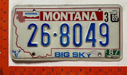1987 Montana #26-8049 Passenger License Plate