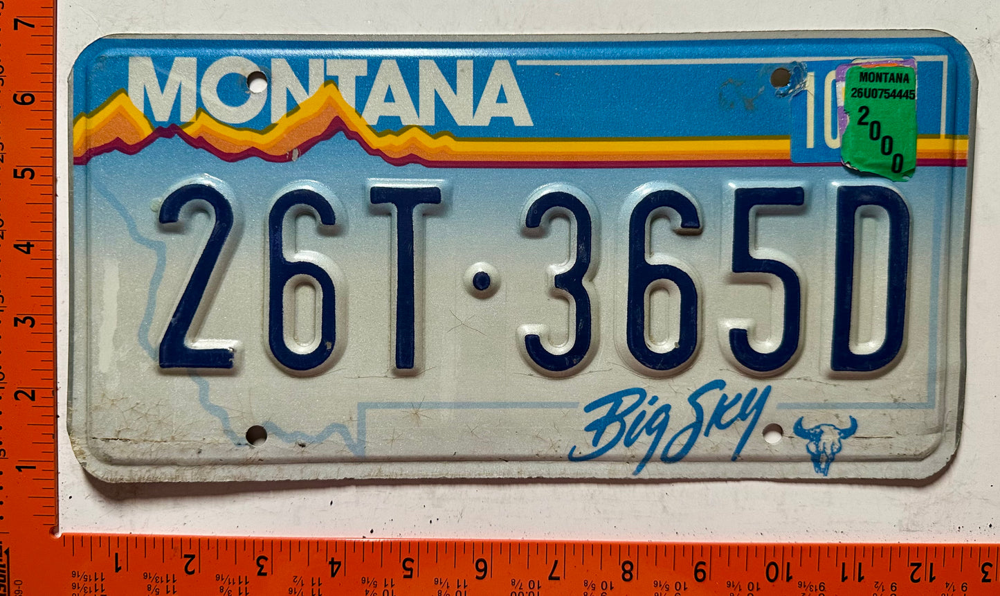2000 Montana #26T-365D Truck License Plate