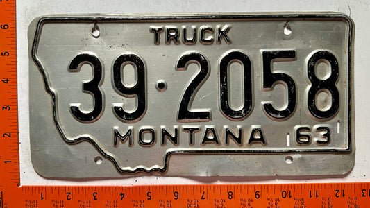 1963 Montana #39-2058 Truck License Plate