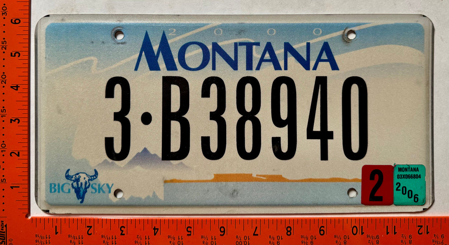 2006 Montana #3-B38940 Passenger License Plate