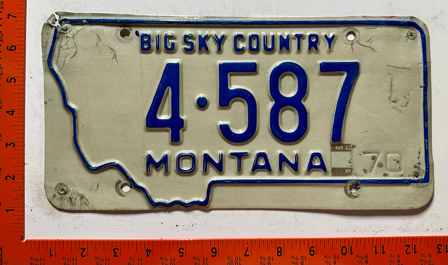 1970 Montana #4-587 Passenger License Plate