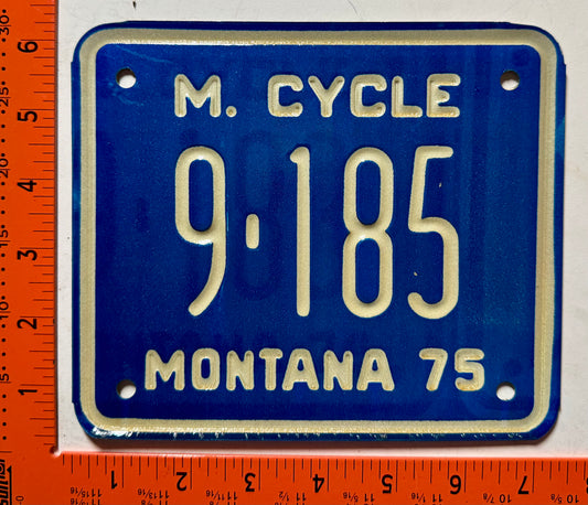 1975 Montana #9-185 Motorcycle License Plate