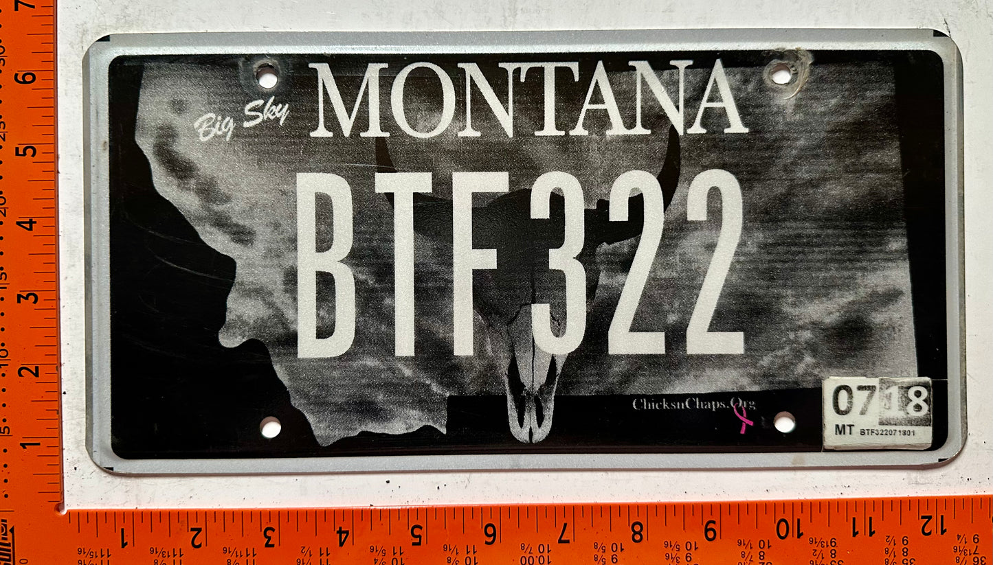 2018 Montana #BTF322 Chicks n Chaps License Plate