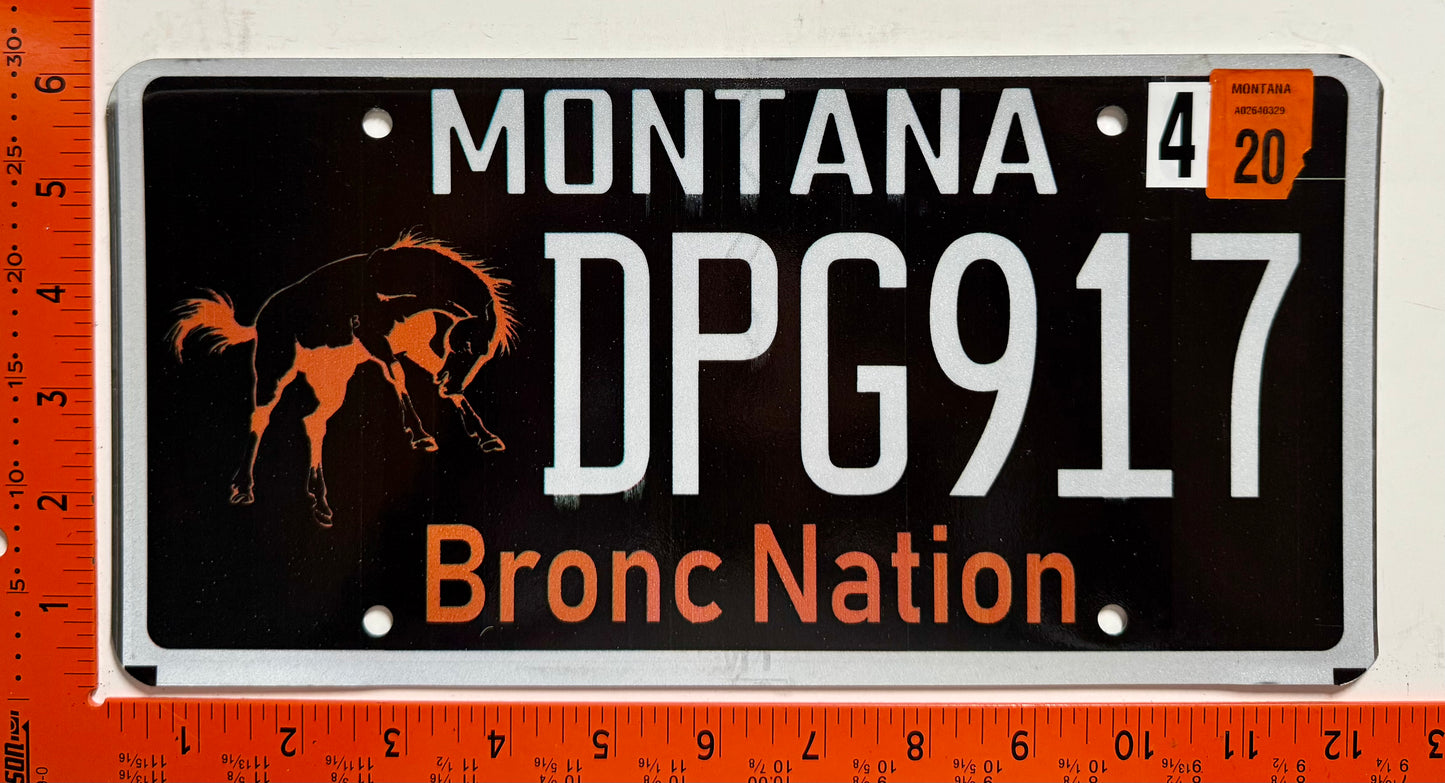 2020 Montana #DPG917 Bronc Nation License Plate