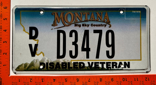 undated Montana #D/V D3479 Disabled Veteran License Plate