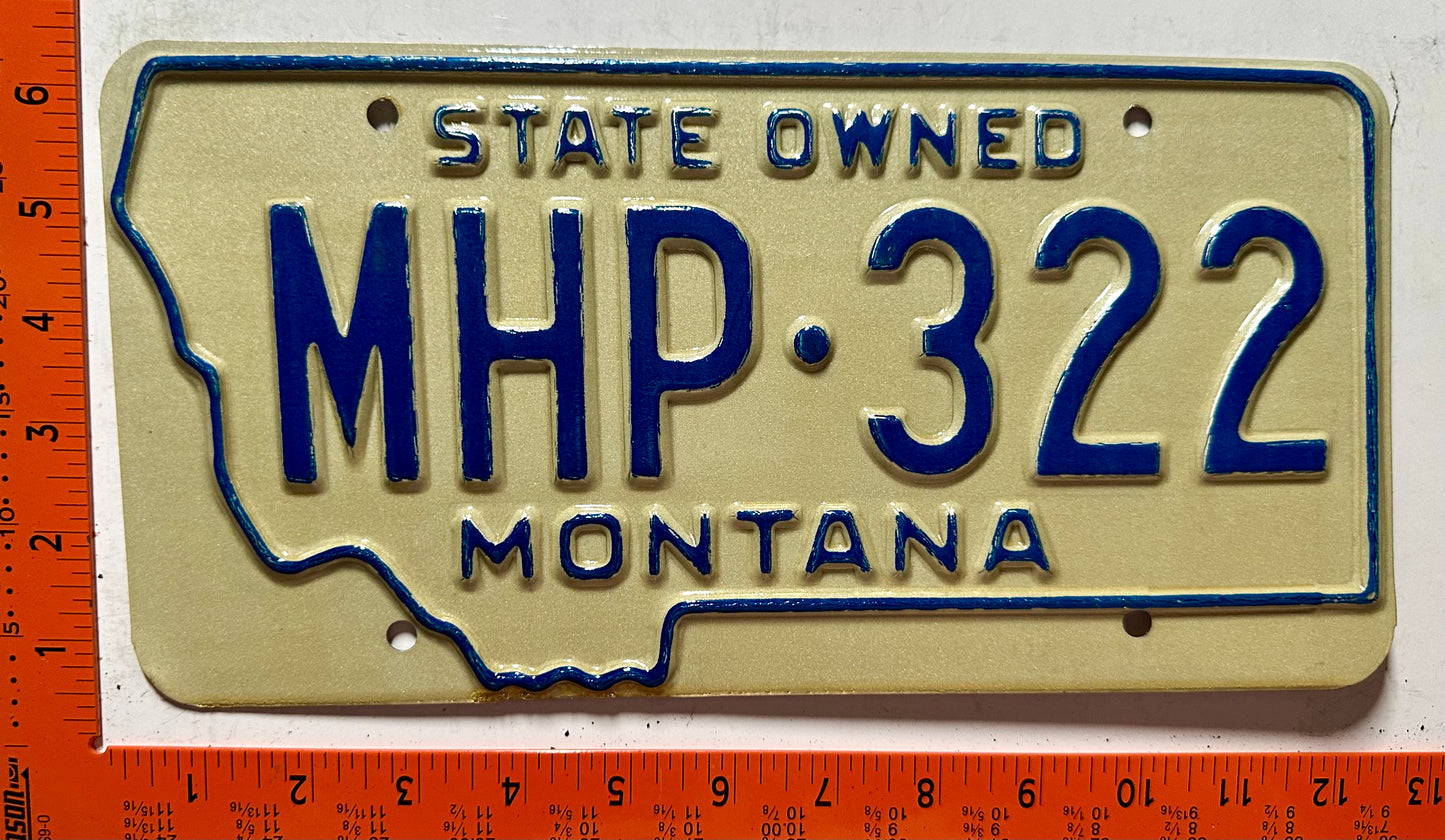undated Montana #MHP-322 Highway Patrol License Plate