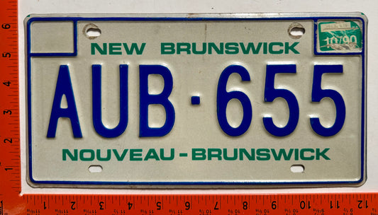 1990 New Brunswick #AUB-655 Passenger License Plate