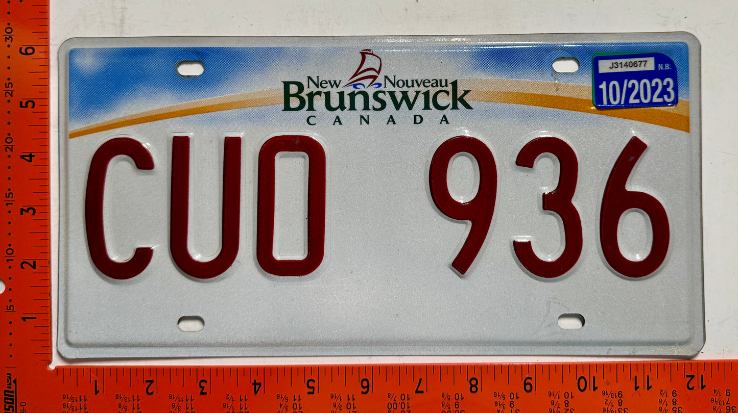 2023 New Brunswick #CUO 936 Commercial License Plate