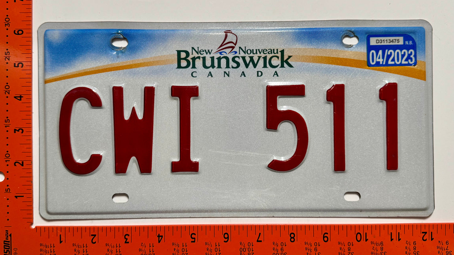 2023 New Brunswick #CWI 511 Commercial License Plate