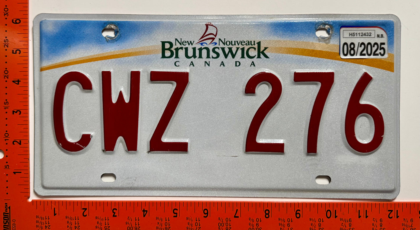 2025 New Brunswick #CWZ 276 Commercial License Plate