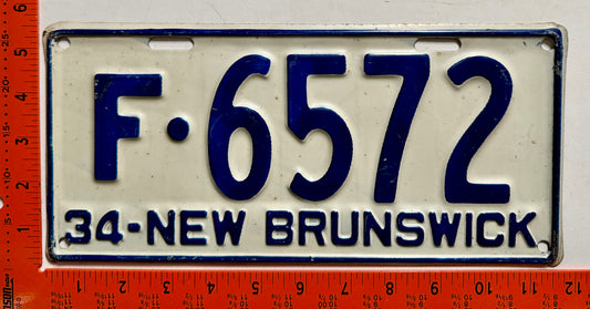 1934 New Brunswick #F-6572 Passenger License Plate