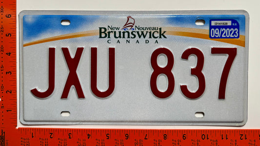 2023 New Brunswick #JXU 837 Passenger License Plate