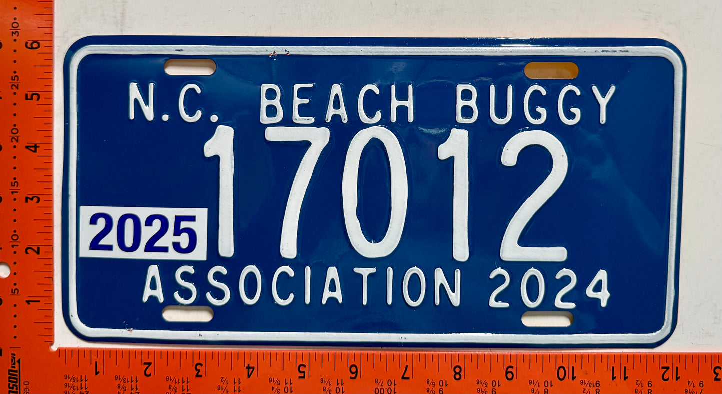 2025 North Carolina #17012 Beach Buggy Assn License Plate