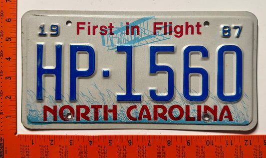 1987 North Carolina #HP-1560 Highway Patrol License Plate