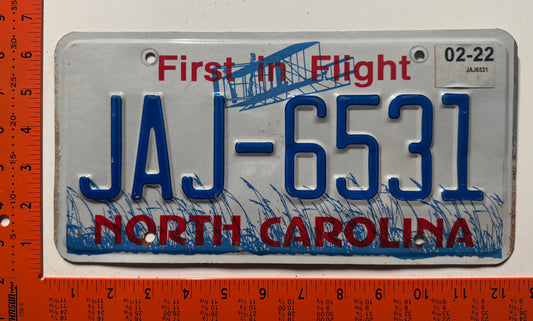 2022 North Carolina #JAJ-6531 Passenger License Plate