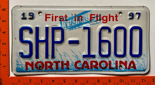 1997 North Carolina #SHP-1600 Highway Patrol License Plate