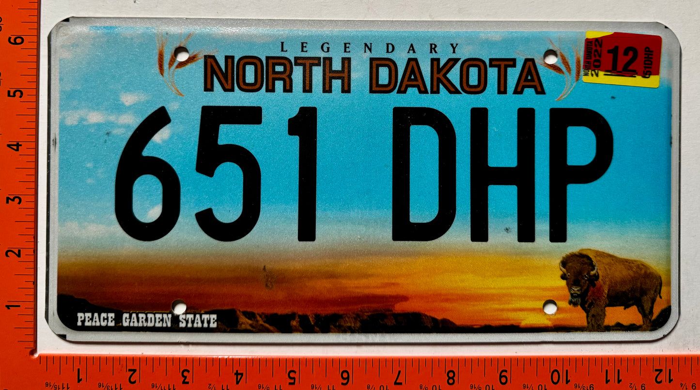 2022 North Dakota #651 DHP Passenger License Plate