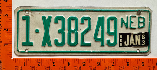 1983 Nebraska #1-X38249 Trailer License Plate