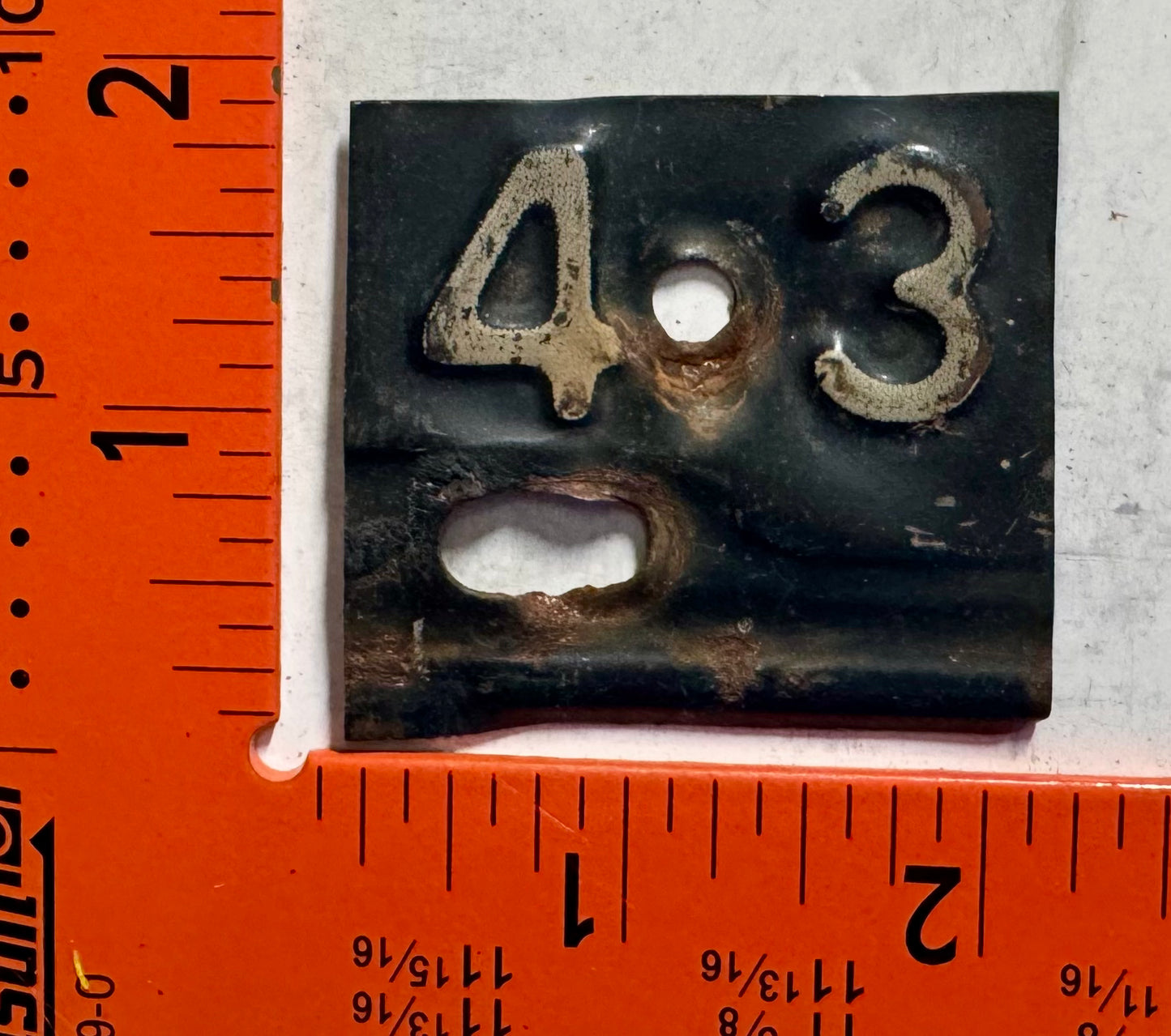 1943 Nebraska Passenger License Plate Date Tab