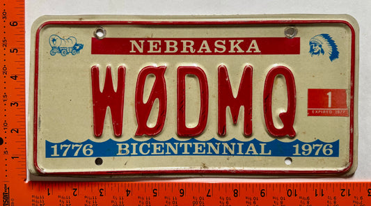 1977 Nebraska #W0DMQ Ham Radio License Plate