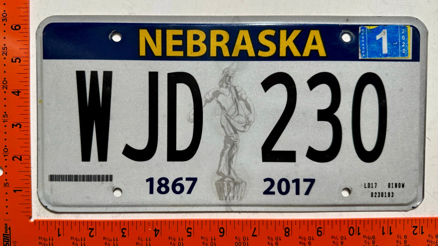 2022 Nebraska #WJD 230 Passenger License Plate