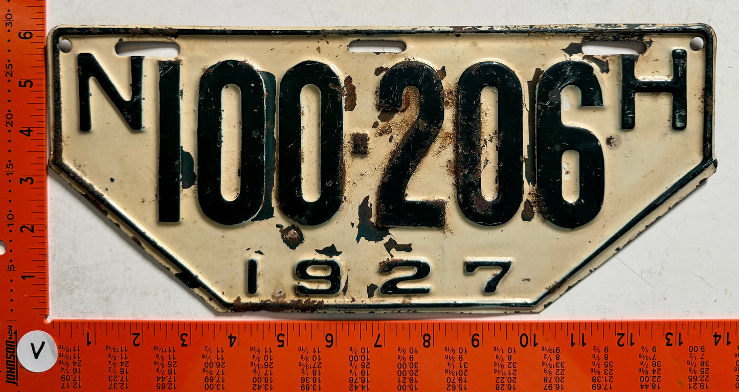 1927 New Hampshire #100-206 Non-Resident License Plate