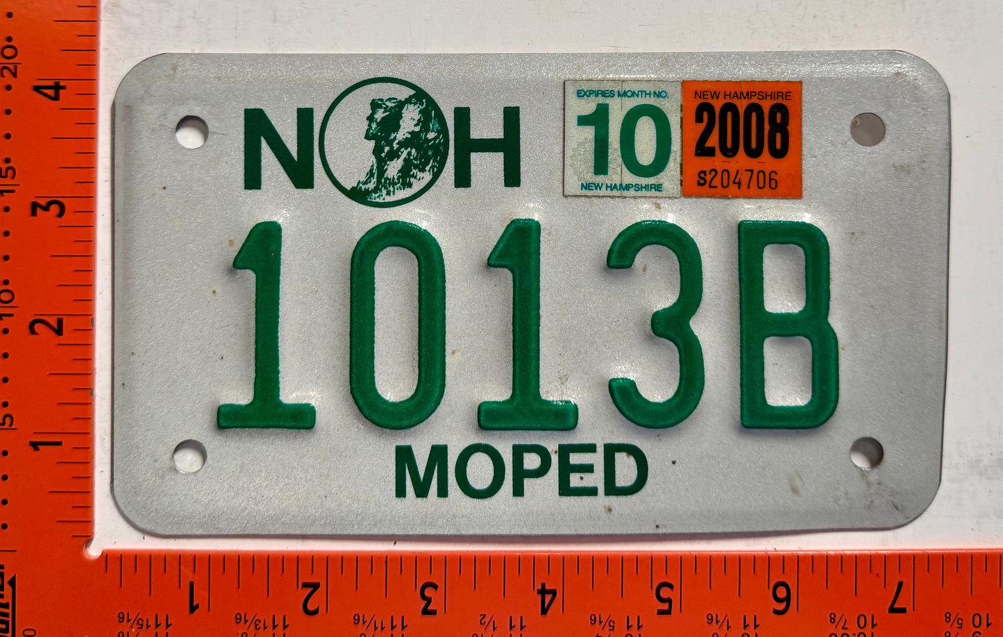 2008 New Hampshire #1013B Moped License Plate