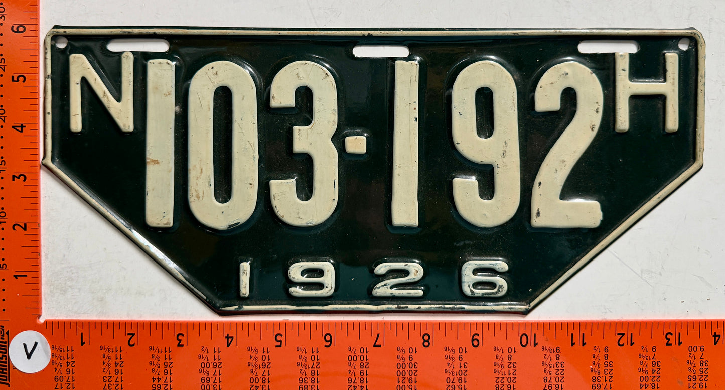 1926 New Hampshire #103-192 Non-Resident License Plate (Pair)