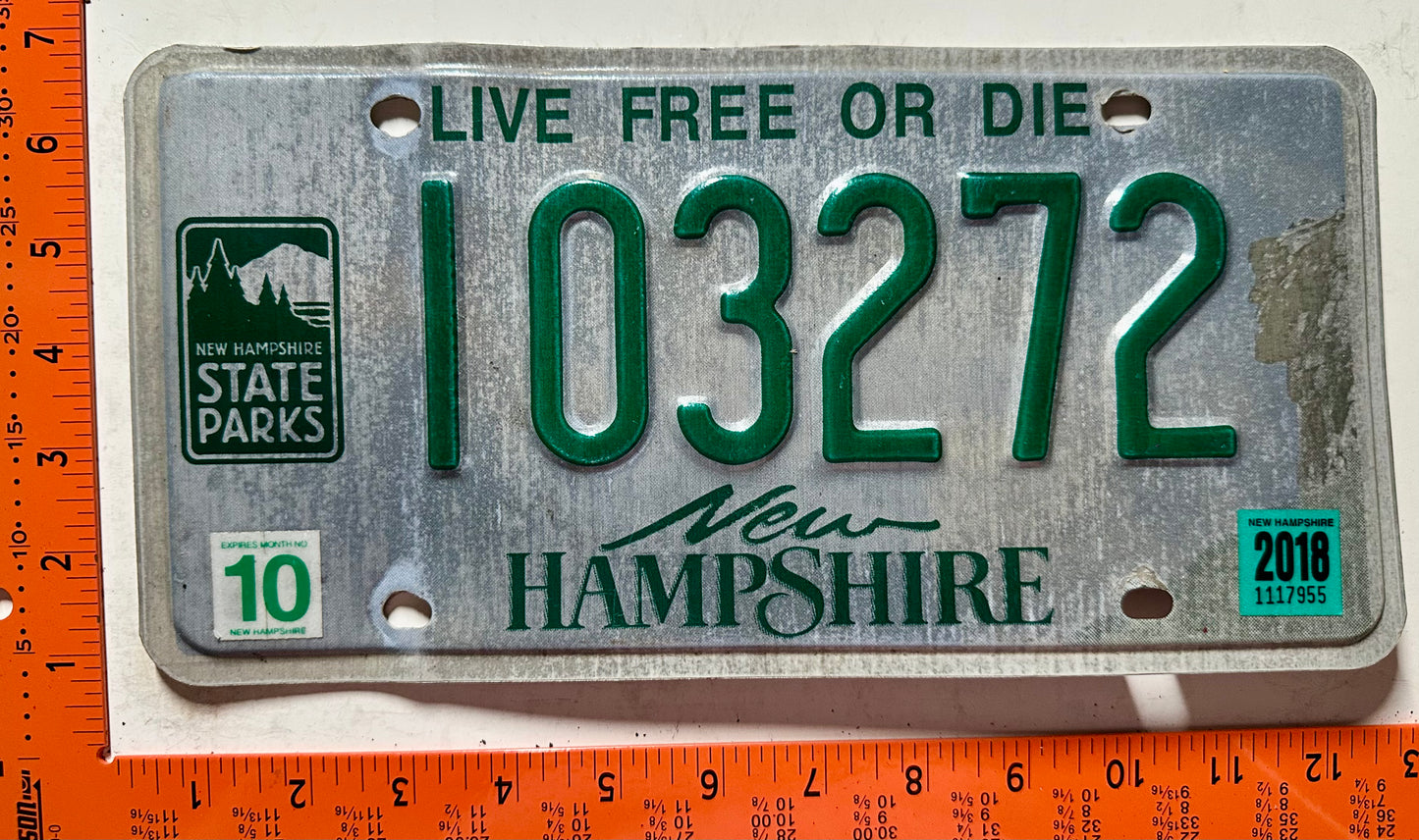 2018 New Hampshire #103272 State Parks License Plate