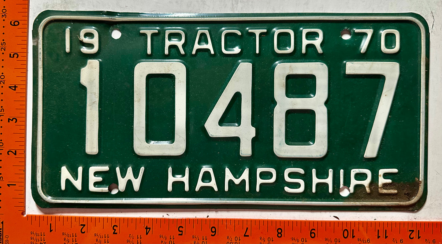 1970 New Hampshire #10487 Tractor License Plate